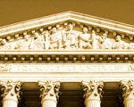 Greek building symbolising law and policy making.
